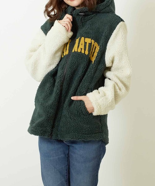 Bling Leads(ブリングリーズ)の「【RES】【Bling leads】オーバーサイズ刺繍ロゴボアフルZIPパーカー(ブルゾン・レディース・ベージュ系/ダークグリーン系/ブラック系/ホワイト系/ホワイト系1/ブラウン系・X-LARGE/LARGE/MEDIUM)」の20枚目の写真