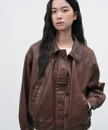 GENERAL IDEA | 【GENERAL IDEA】ヴィンテージウォッシングフェイクレザーブルゾン / VINTAGE WASHING FAKE LEATHER BLOUSON(ブルゾン)