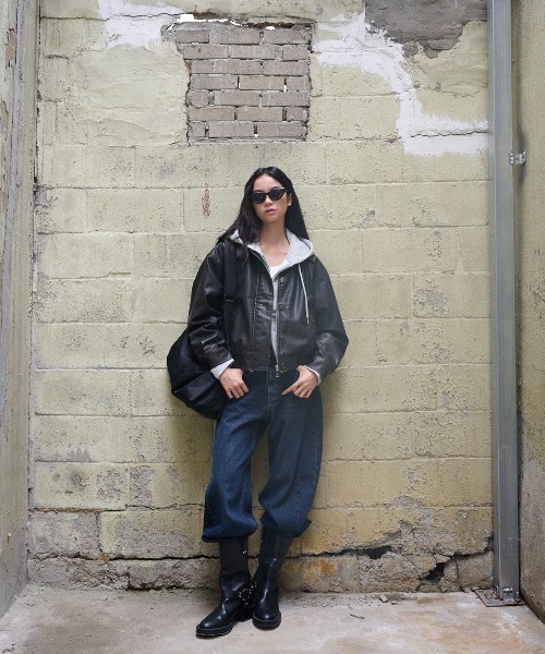 GENERAL IDEA（ジェネラルアイデア）の「【GENERAL IDEA】ヴィンテージウォッシングフェイクレザーブルゾン / VINTAGE WASHING FAKE LEATHER BLOUSON（ブルゾン・レディース・レンガ/ダークブラウン・L/M/S）」の10枚目の写真