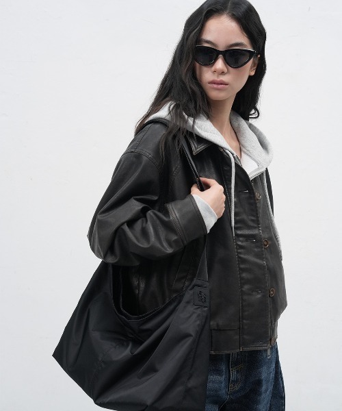 GENERAL IDEA（ジェネラルアイデア）の「【GENERAL IDEA】ヴィンテージウォッシングフェイクレザーブルゾン / VINTAGE WASHING FAKE LEATHER BLOUSON（ブルゾン・レディース・レンガ/ダークブラウン・L/M/S）」の5枚目の写真