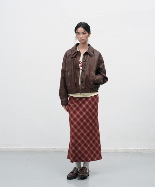GENERAL IDEA（ジェネラルアイデア）の「【GENERAL IDEA】ヴィンテージウォッシングフェイクレザーブルゾン / VINTAGE WASHING FAKE LEATHER BLOUSON（ブルゾン・レディース・レンガ/ダークブラウン・L/M/S）」の13枚目の写真