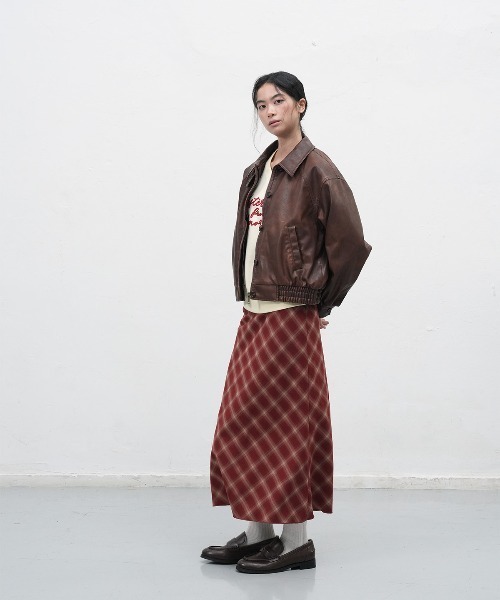 GENERAL IDEA（ジェネラルアイデア）の「【GENERAL IDEA】ヴィンテージウォッシングフェイクレザーブルゾン / VINTAGE WASHING FAKE LEATHER BLOUSON（ブルゾン・レディース・レンガ/ダークブラウン・L/M/S）」の14枚目の写真