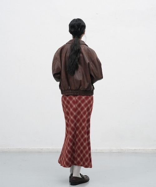 GENERAL IDEA（ジェネラルアイデア）の「【GENERAL IDEA】ヴィンテージウォッシングフェイクレザーブルゾン / VINTAGE WASHING FAKE LEATHER BLOUSON（ブルゾン・レディース・レンガ/ダークブラウン・L/M/S）」の15枚目の写真