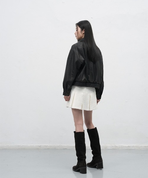 GENERAL IDEA（ジェネラルアイデア）の「【GENERAL IDEA】ヴィンテージウォッシングフェイクレザーブルゾン / VINTAGE WASHING FAKE LEATHER BLOUSON（ブルゾン・レディース・レンガ/ダークブラウン・L/M/S）」の6枚目の写真