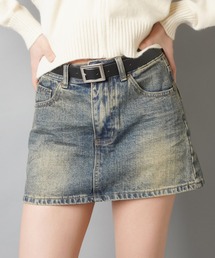 SPINNS（スピンズ）の「毎日使える王道デザイン☆【2サイズ展開】デニムタイトミニスカート/プレーン/平成ギャル/インナーパンツ付き（デニムスカート）」