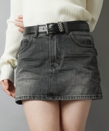 SPINNS | 毎日使える王道デザイン☆【2サイズ展開】デニムタイトミニスカート/プレーン/平成ギャル/インナーパンツ付き(デニムスカート)