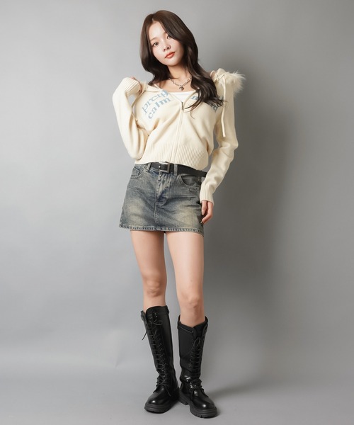 SPINNS（スピンズ）の「毎日使える王道デザイン☆【2サイズ展開】デニムタイトミニスカート/プレーン/平成ギャル/インナーパンツ付き（デニムスカート・レディース・ブルー系その他/ブラック・M/S）」の12枚目の写真