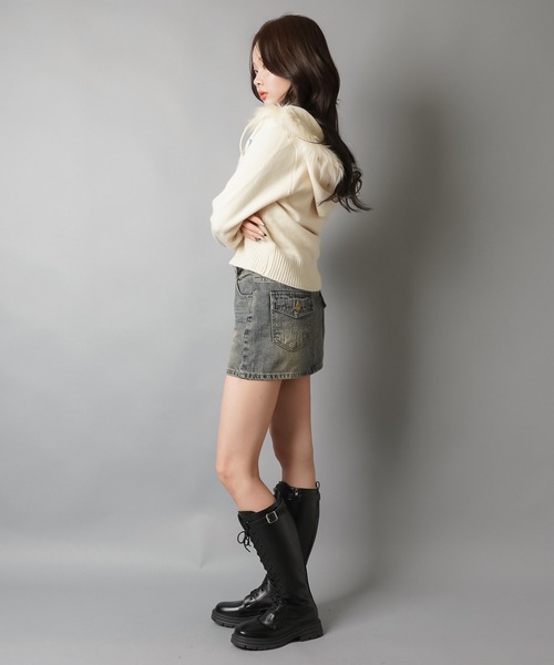 SPINNS（スピンズ）の「毎日使える王道デザイン☆【2サイズ展開】デニムタイトミニスカート/プレーン/平成ギャル/インナーパンツ付き（デニムスカート・レディース・ブルー系その他/ブラック・M/S）」の15枚目の写真