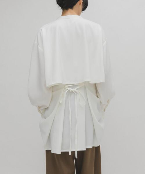 KBF（ケイビーエフ）の「レイヤードミニシャツワンピース（ワンピース・レディース・チャコールグレー/ブラウン/オフホワイト・ONE）」の5枚目の写真