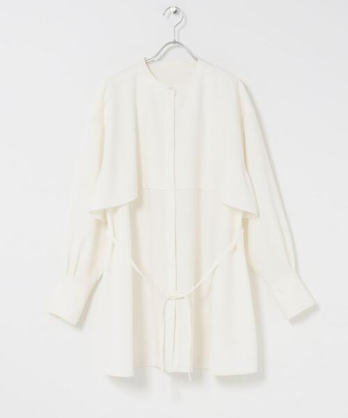 KBF（ケイビーエフ）の「レイヤードミニシャツワンピース（ワンピース・レディース・チャコールグレー/ブラウン/オフホワイト・ONE）」の10枚目の写真