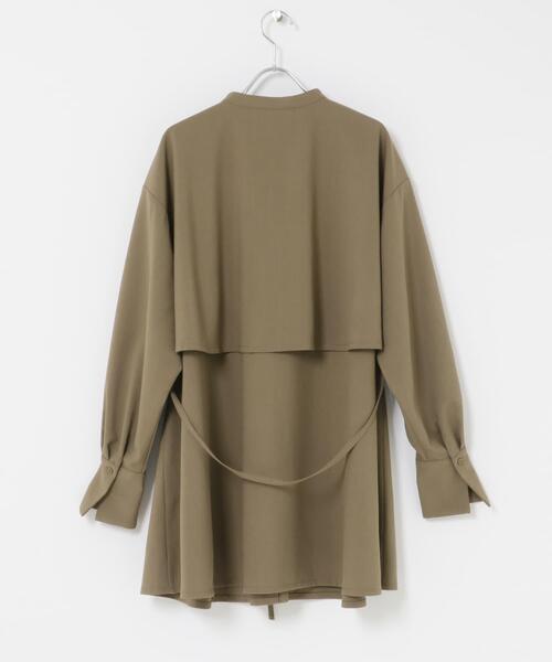 KBF（ケイビーエフ）の「レイヤードミニシャツワンピース（ワンピース・レディース・チャコールグレー/ブラウン/オフホワイト・ONE）」の22枚目の写真