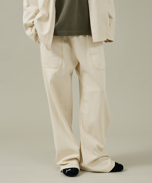 ABAHOUSE（アバハウス）の「【SEABEES / シービス】HEAVY WEIGHT WIDE PANTS / ヘビーウェイト ワイドパンツ/2523-SB34（スウェットパンツ・メンズ・グレー系その他/ブラック/ホワイト系その他/ブラウン・L/M）」の3枚目の写真