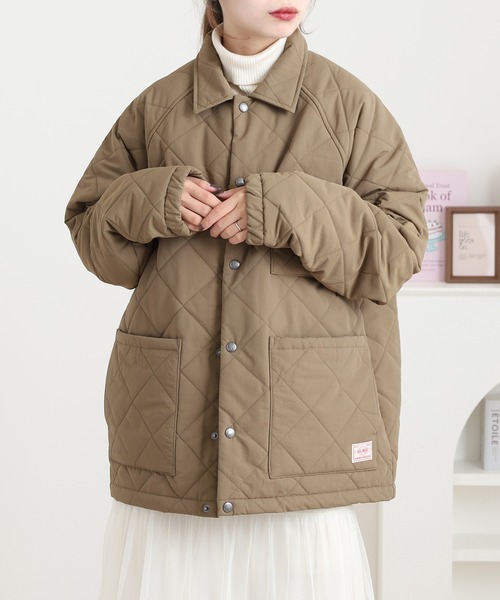 BIG MIKE(ビッグマイク)の「BIG MIKE キルティング ナイロンコーチジャケット(ナイロンジャケット・メンズ・チャコール/カーキ・XL/L/M)」の5枚目の写真