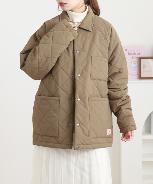 BIG MIKE(ビッグマイク)の「BIG MIKE キルティング ナイロンコーチジャケット(ナイロンジャケット・メンズ・チャコール/カーキ・XL/L/M)」の6枚目の写真
