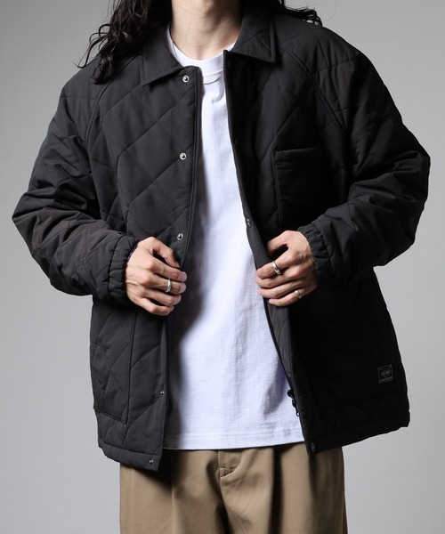 BIG MIKE(ビッグマイク)の「BIG MIKE キルティング ナイロンコーチジャケット(ナイロンジャケット・メンズ・チャコール/カーキ・XL/L/M)」の9枚目の写真
