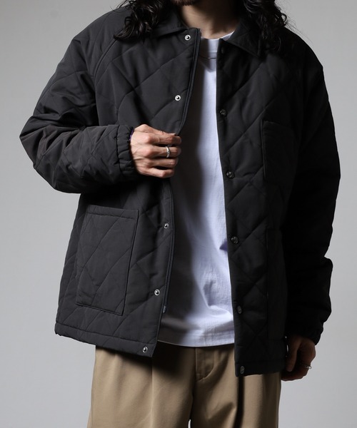 BIG MIKE(ビッグマイク)の「BIG MIKE キルティング ナイロンコーチジャケット(ナイロンジャケット・メンズ・チャコール/カーキ・XL/L/M)」の11枚目の写真