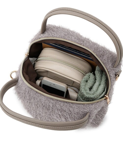 SHOO・LA・RUE(シューラルー)の「ラメ入り生地ショルダーバッグ(ショルダーバッグ・レディース・ブラック/ナチュラル/グレー/ダークブラウン・00)」の12枚目の写真