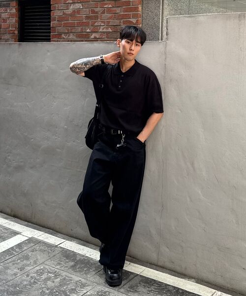 SIGNATURE（シグネチャ）の「ワイドカーブドダーツコットンパンツ【ブラック】（その他パンツ・レディース・その他・LARGE/X-LARGE/SMALL/MEDIUM）」の2枚目の写真