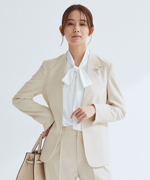 size SHORTあり］パウドレ ノーラペル ジャケット ウォッシャブル