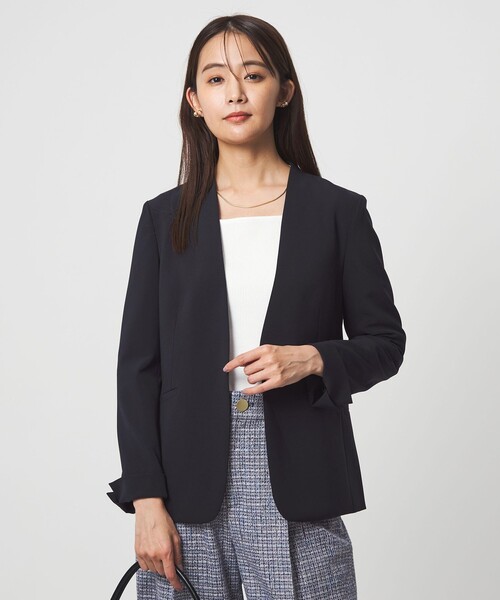 size SHORTあり］パウドレ ノーラペル ジャケット ウォッシャブル