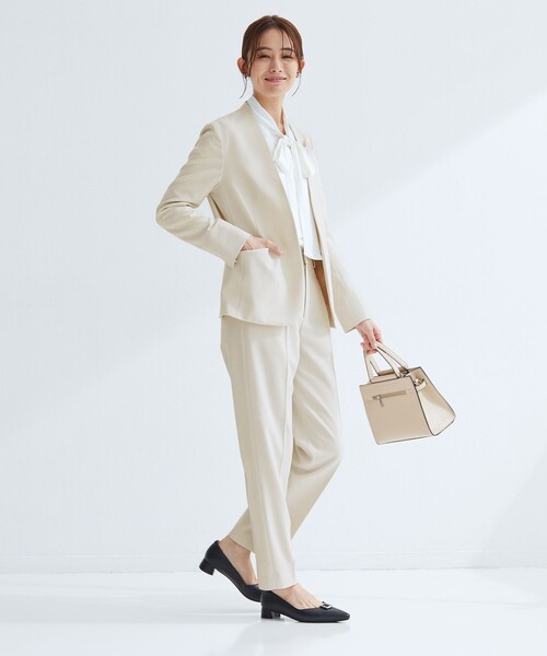 グリーンレーベルリラクシング　パウドレ　ノーラペルジャケット　パンツ　セット セール】［size SHORTあり］パウドレ ノーラペル ジャケット