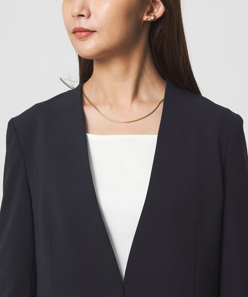 green label relaxing（グリーンレーベルリラクシング）の「［size SHORTあり］パウドレ ノーラペル ジャケット ウォッシャブル ストレッチ（ノーカラージャケット・レディース・ネイビー/ナチュラル/ブラック・46/44/42/40/38/36/34/SHORT）」の13枚目の写真