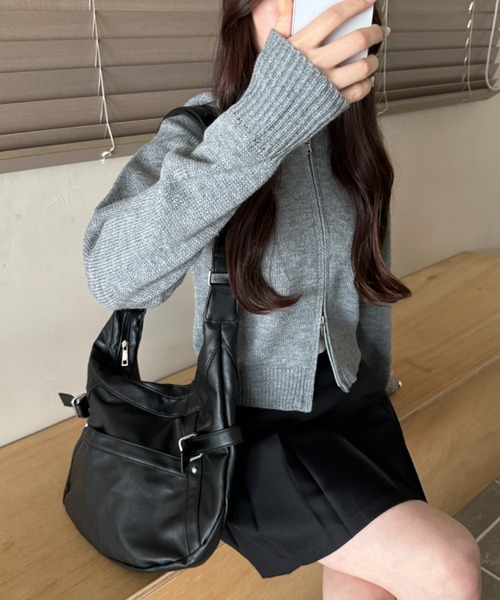 WEGO（ウィゴー）の「WEGO/ハーフムーンPUショルダー（ショルダーバッグ・レディース・ブラック/ブラック系その他・FREE）」の19枚目の写真