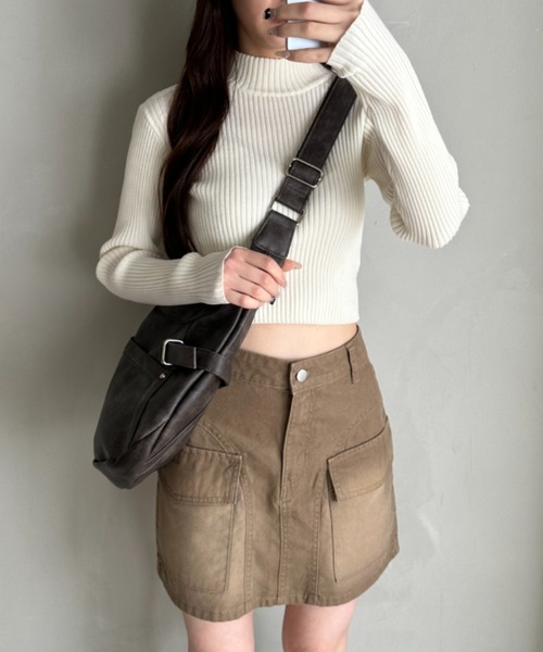 WEGO（ウィゴー）の「WEGO/ハーフムーンPUショルダー（ショルダーバッグ・レディース・ブラック/ブラック系その他・FREE）」の20枚目の写真