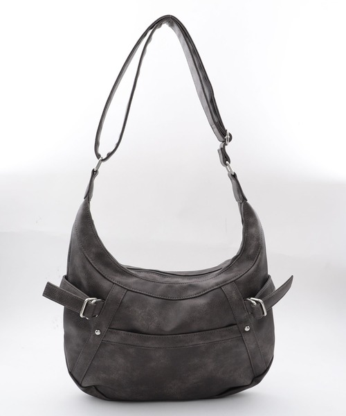 WEGO（ウィゴー）の「WEGO/ハーフムーンPUショルダー（ショルダーバッグ・レディース・ブラック/ブラック系その他・FREE）」の5枚目の写真