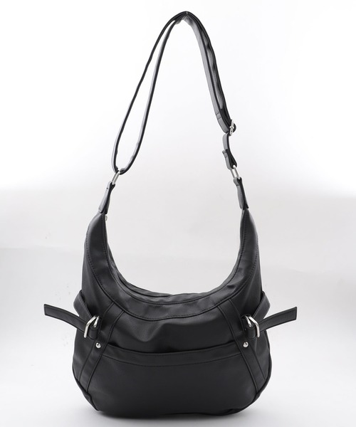 WEGO（ウィゴー）の「WEGO/ハーフムーンPUショルダー（ショルダーバッグ・レディース・ブラック/ブラック系その他・FREE）」の6枚目の写真