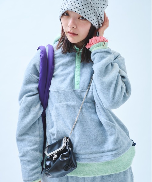 common gull products.(コモンガルプロダクツ)の「さみしさの気配がするフリース(その他アウター・レディース・パープル系/グレー系/ネイビー/チャコール・SMALL/MEDIUM/LARGE)」の3枚目の写真