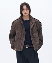 WESLEYHYUSTON（ウェズリーユーストン）の「SHERIFF DOUBLE POCKET LEATHER JUMPER BROWN（ライダースジャケット）」