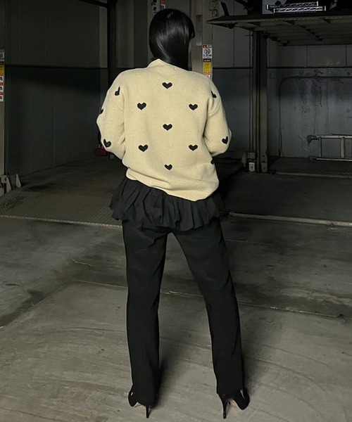 Narcissus（ナルシス）の「ハートニットトップス/フェミニン（ニット/セーター・レディース・ベージュ/ブラック・FREE）」の20枚目の写真