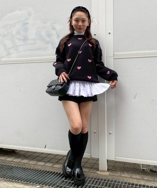 Narcissus（ナルシス）の「ハートニットトップス/フェミニン（ニット/セーター・レディース・ベージュ/ブラック・FREE）」の16枚目の写真