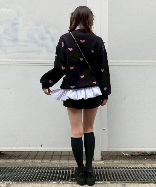 Narcissus（ナルシス）の「ハートニットトップス/フェミニン（ニット/セーター・レディース・ベージュ/ブラック・FREE）」の17枚目の写真