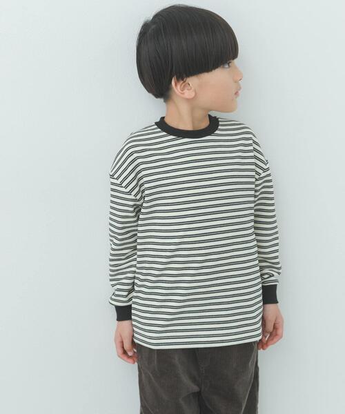 URBAN RESEARCH DOORS（アーバンリサーチドアーズ）の「『WEB/一部店舗限定サイズ』起毛ボーダープルオーバー(KIDS)（Tシャツ/カットソー・キッズ・グレー系その他/ホワイト系その他・105/150/120/135）」の4枚目の写真