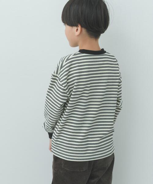 URBAN RESEARCH DOORS（アーバンリサーチドアーズ）の「『WEB/一部店舗限定サイズ』起毛ボーダープルオーバー(KIDS)（Tシャツ/カットソー・キッズ・グレー系その他/ホワイト系その他・105/150/120/135）」の5枚目の写真