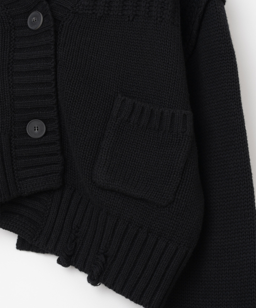 MILLO WOMEN（ミロウーマン）の「ミックスドクロップルーズカーディガン[ブラック]（カーディガン/ボレロ・レディース・その他・ONE SIZE）」の4枚目の写真