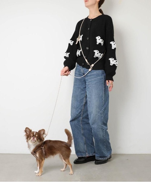 moncheri(モンシェリ)の「PUレザー×ワッフルハーネス【サイズ調整可能・ワンタッチ着脱・ワッフル生地で肌触り◎】(リード/ハーネス/首輪・レディース・ブラウン/アイボリー/カーキ・S/M/L)」の9枚目の写真