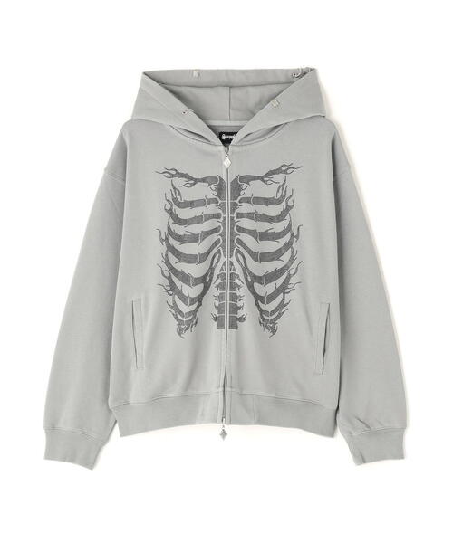 SUPPLIER/サプライヤー/Fire Skaleton RhineStone Zip Hoodie