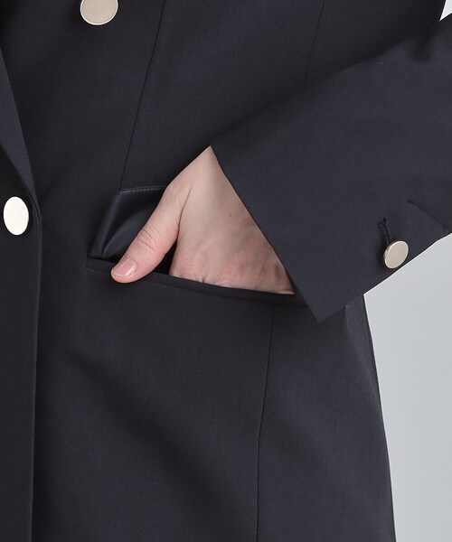 SHOO・LA・RUE（シューラルー）の「【セットアップ可/S-LL/洗濯機可】サッと軽やかに羽織りやすい Wブレストジャケット（テーラードジャケット・レディース・ライトグレー/ネイビー・01/04/03/02）」の17枚目の写真