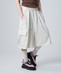 UNKNOWN PLANET（アンノウンプラネット）の「デイリー ワイド スウェット カーゴ ショーツ パンツ アイボリー（スウェットパンツ）」