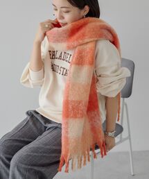 AMERICAN HOLIC | 起毛カラーチェックシャギーマフラー(マフラー)