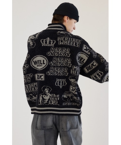 RODEO CROWNS WIDE BOWL(ロデオクラウンズワイドボウル)の「グラフィティーニットスタジャン(スタジャン・メンズ・ブラック/レッド/ブルー・LARGE/MEDIUM)」の12枚目の写真