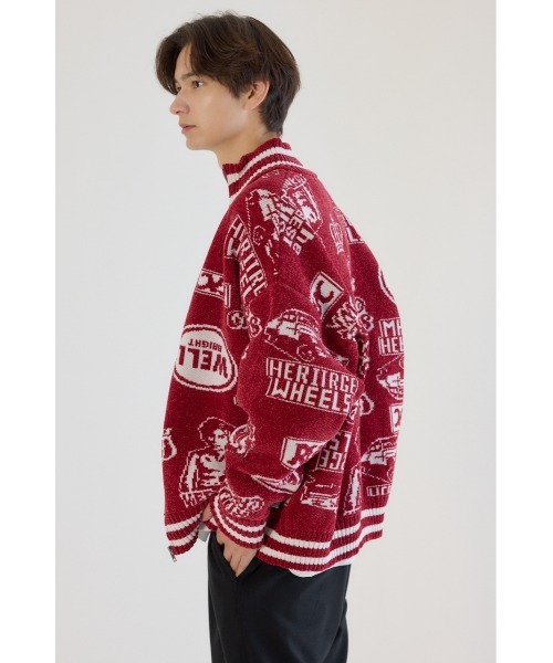 RODEO CROWNS WIDE BOWL(ロデオクラウンズワイドボウル)の「グラフィティーニットスタジャン(スタジャン・メンズ・ブラック/レッド/ブルー・LARGE/MEDIUM)」の5枚目の写真