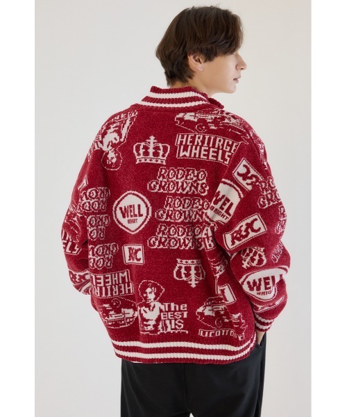 RODEO CROWNS WIDE BOWL(ロデオクラウンズワイドボウル)の「グラフィティーニットスタジャン(スタジャン・メンズ・ブラック/レッド/ブルー・LARGE/MEDIUM)」の6枚目の写真