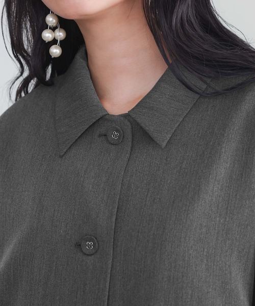 somari imagination（ソマリ イマジネーション）の「『ランタンスリーブジャケット裾スカラップワンピースセットアップ』（ドレス・レディース・チャコールグレー/ブラック・2/1）」の20枚目の写真