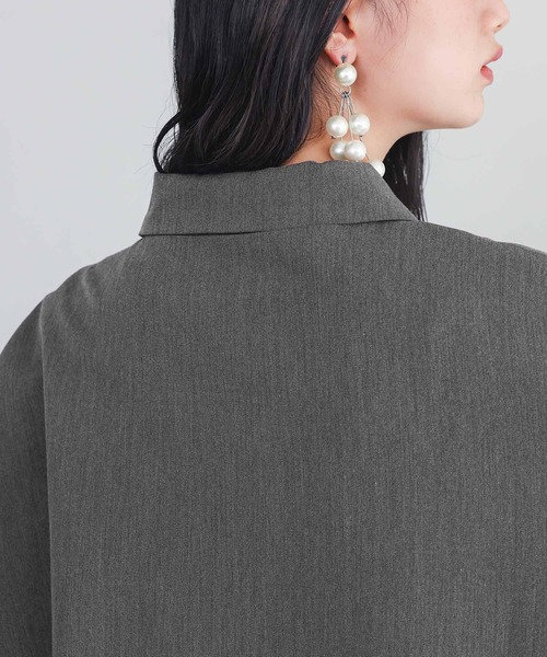 somari imagination（ソマリ イマジネーション）の「『ランタンスリーブジャケット裾スカラップワンピースセットアップ』（ドレス・レディース・チャコールグレー/ブラック・2/1）」の21枚目の写真