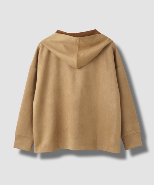 Mac-House（マックハウス）の「起毛ダンボールパーカー（パーカー・レディース・チャコールグレー/アイボリー/キャメル・FREE）」の4枚目の写真