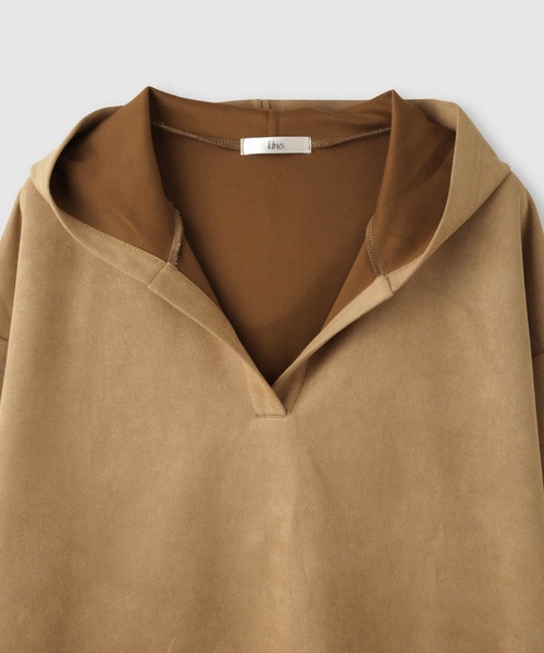 Mac-House（マックハウス）の「起毛ダンボールパーカー（パーカー・レディース・チャコールグレー/アイボリー/キャメル・FREE）」の5枚目の写真